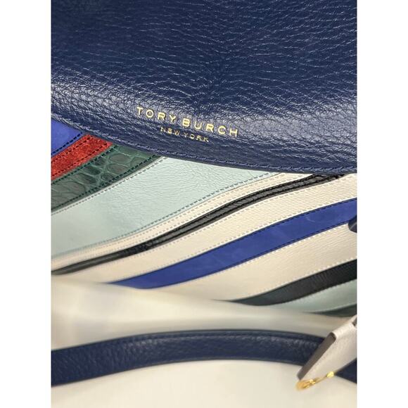 EUC Tory Burch Perry Balloon Multicolored Stripe Handbag - Picture 12 of 14